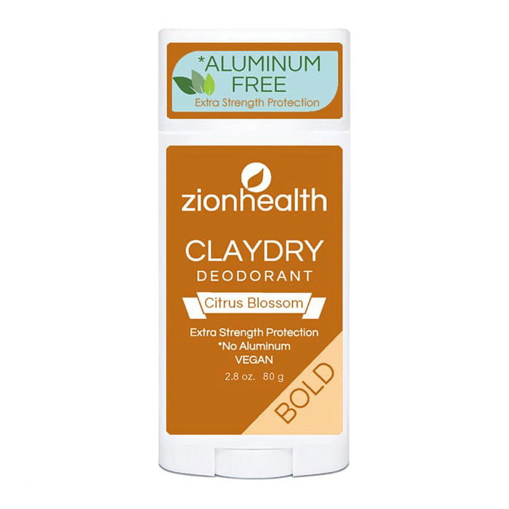 Zion Health Adama Clay Dry Deodorant Stick, Citrus Blossom, 2.8 Oz